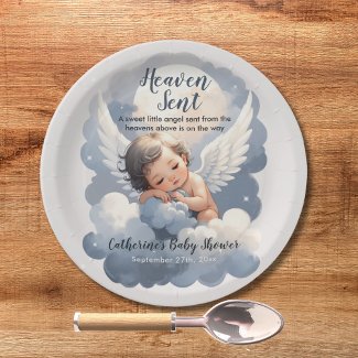Heaven Sent Angel Baby In Clouds Baby Shower