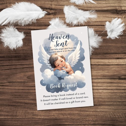 Heaven Sent Angel Baby In Clouds Book Request Enclosure Card