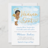 Heaven Sent Angel Boy Baby Shower Invitation (Front)