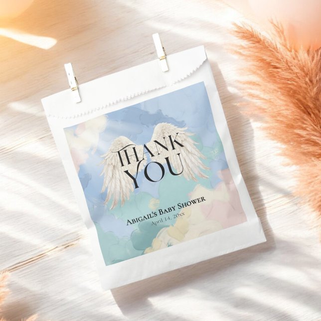 Heaven Sent Angel Wings Pastel Baby Shower Favor Bag (Creator Uploaded)