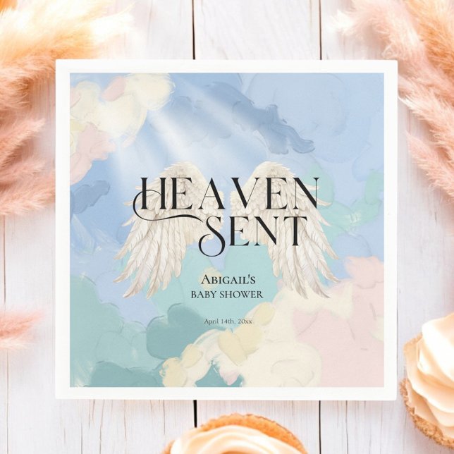 Heaven Sent Angel Wings Pastel Baby Shower         Napkins (Creator Uploaded)