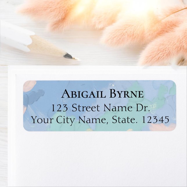 Heaven Sent Angel Wings Pastel Baby Shower Return  Label (Creator Uploaded)