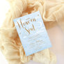 Heaven Sent Baby Shower Blue and Gold  Invitation