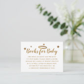 Heaven Sent Baby Shower Book Request Gold Enclosure Card (Standing Front)