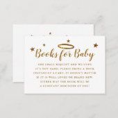 Heaven Sent Baby Shower Book Request Gold Enclosure Card (Front/Back)