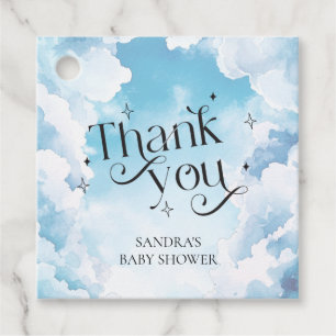 Heaven Sent Baby Shower Favor Thank You Clouds Sky Favor Tags