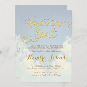 Heaven Sent Baby Shower invitation