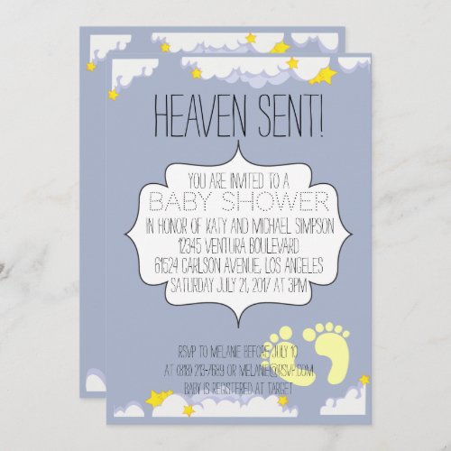 Heaven Sent Baby Shower Invitation