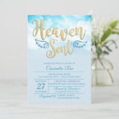 Heaven Sent Baby Shower Invitation (Standing Front)
