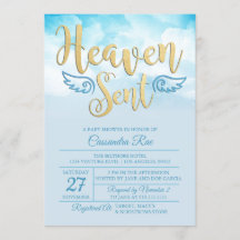 Heaven Sent Baby Shower Invitation