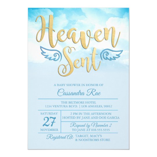 Heaven Sent Baby Shower Invitation | Zazzle.com