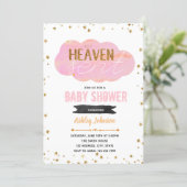 Heaven sent baby shower invitation (Standing Front)