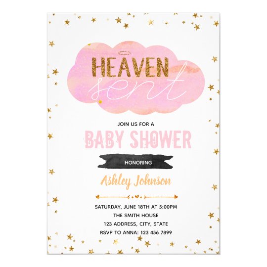 Heaven sent baby shower invitation | Zazzle.com