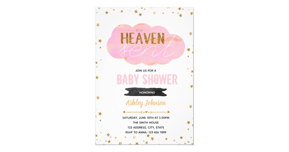 Heaven sent baby shower invitation | Zazzle.com