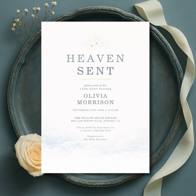 Heaven Sent Baby Shower Invitation (Creator Uploaded)