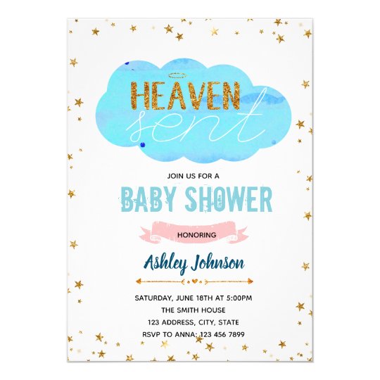 Heaven sent baby shower invitation | Zazzle.com