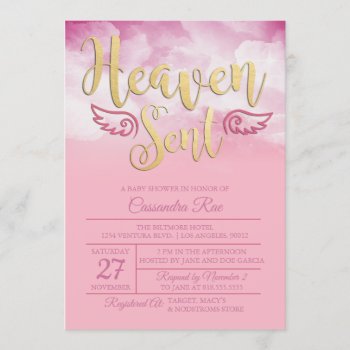 Heaven Sent Baby Shower Invitation by party_depot at Zazzle