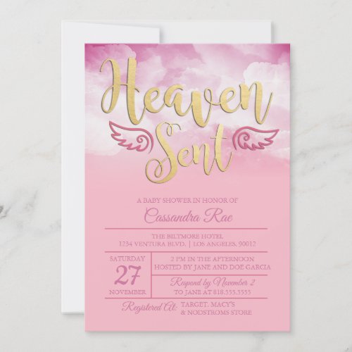 Heaven Sent Baby Shower Invitation