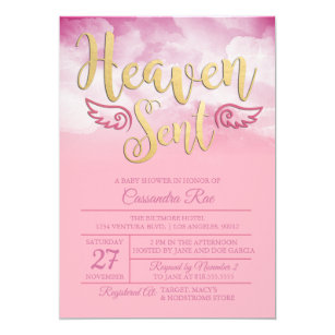 Heaven Sent Invitations Zazzle