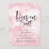 Heaven Sent | Baby Shower | Pink Invitation (Front/Back)