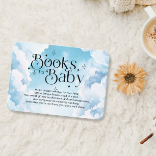 Heaven Sent Blue Clouds Books For Baby Shower Enclosure Card