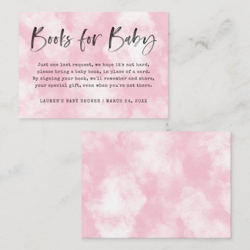 Heaven Sent Book Request | Baby Shower | Pink Enclosure Card | Zazzle