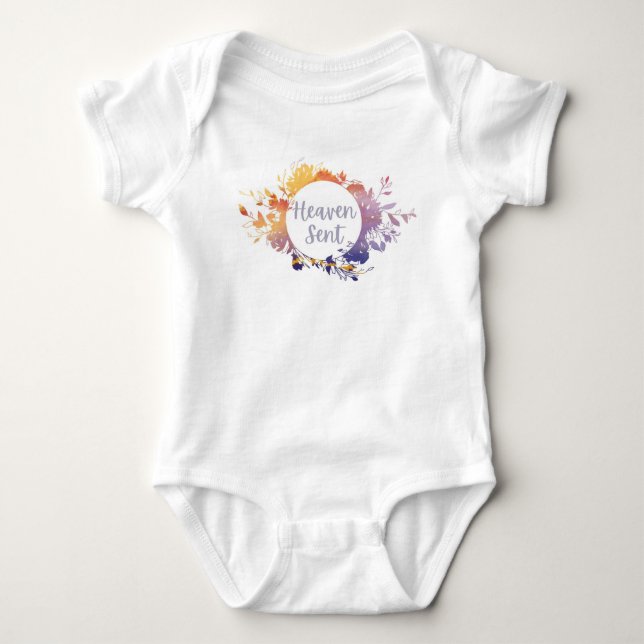 Heaven Sent Christian Girls Floral Baby Bodysuit (Front)