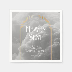 Heaven Sent Clouds Golden Neutral Baby Shower Napkins