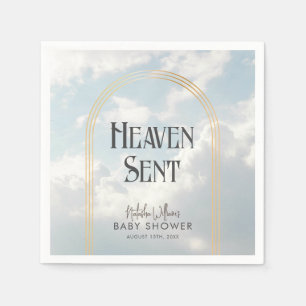Heaven Sent Clouds Sky Boho Arch Baby Shower Napkins