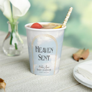 Heaven Sent Clouds Sky Boho Arch Baby Shower Paper Cups