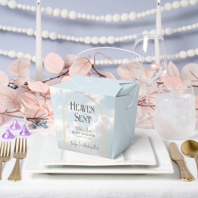 Heaven Sent Clouds Sky Celestial Baby Shower Favor Boxes (Wedding)