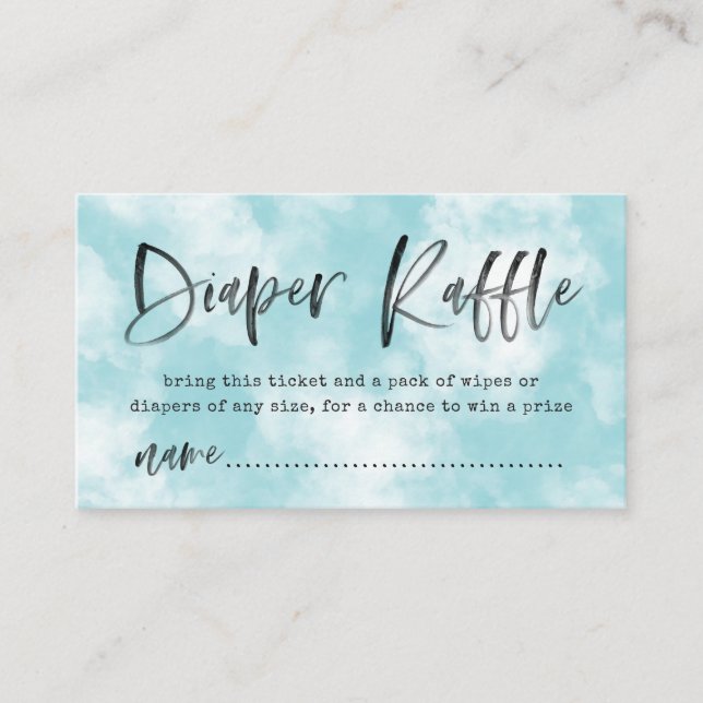 Heaven Sent Diaper Raffle Ticket | Blue Enclosure Card (Front)