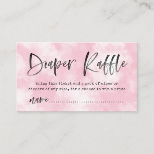 Heaven Sent Diaper Raffle Ticket   Pink Enclosure Card