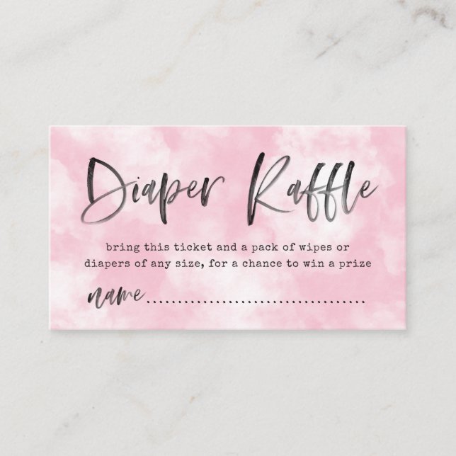Heaven Sent Diaper Raffle Ticket | Pink Enclosure Card (Front)