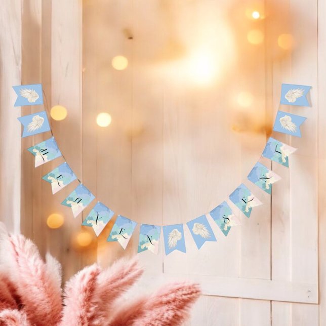 Heaven Sent Elegant Pastel Baby Shower Bunting Flags (Creator Uploaded)