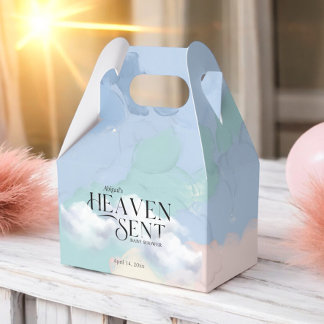 Heaven Sent Elegant Pastel Baby Shower Favor Boxes