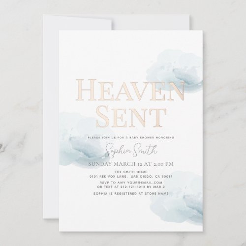 Heaven Sent Gold Boy Blue Cloud Baby Shower
