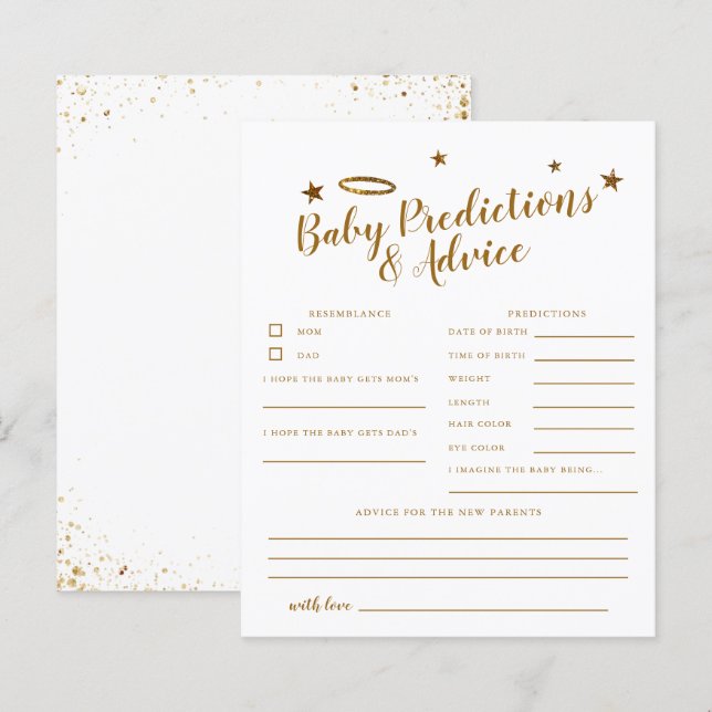 Heaven Sent Gold Halo Baby Predictions & Advice (Front/Back)