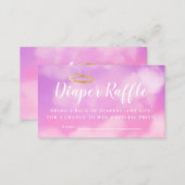 Heaven Sent Pink Baby Shower Diaper Raffle Ticket Enclosure Card (Front/Back)