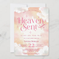 Heaven Sent Pink Custom Angelic Clouds Baby Shower