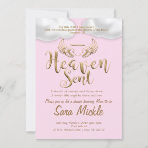 Heaven Sent:Pink Invitation