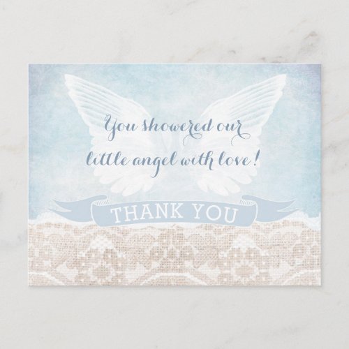 Heaven Sent Thank You Note Baby Shower Communion Postcard