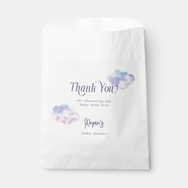 Heaven Sent Theme Girl Baby Shower Favor Bag (Front)