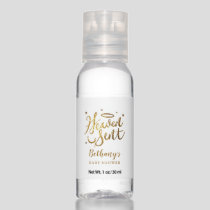 Heaven Sent Typography Gold Baby Shower Hand Sanitizer