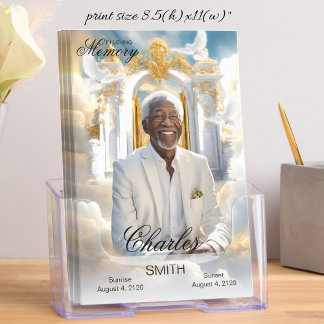 Heaven Sky Funeral Program Heaven Gate Obituary Brochure