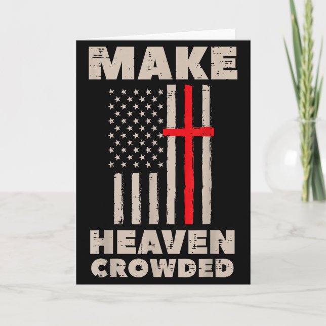 Heaven Us Flag Patriotic Christian Religious God J Card (Front)