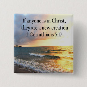 HEAVENLY 2 CORINTHIANS 5:17 OCEAN PHOTO DESIGN BUTTON