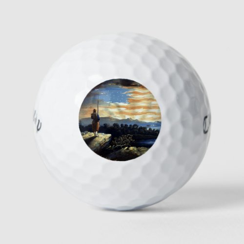 Heavenly American Flag in Natural Sunrise Golf Balls