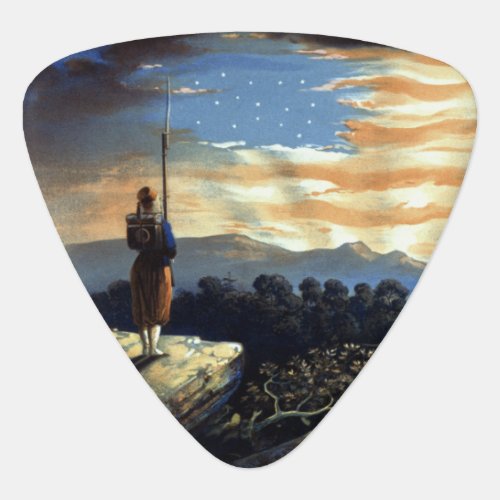Heavenly American Flag in Natural Sunrise Guitar Pick