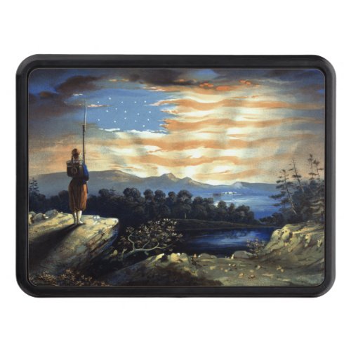 Heavenly American Flag in Natural Sunrise Hitch Cover